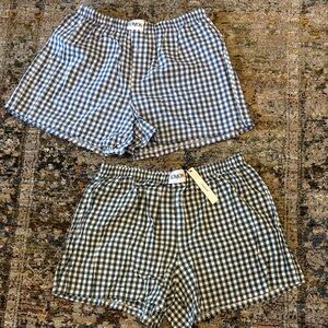 Pair of Gingham Checkered Women's Shorts